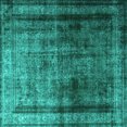 thumbnail image 1 of Ahgly Company Machine Washable Indoor Square Persian Turquoise Blue Traditional Area Rugs, 4' Square, 1 of 4