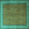 thumbnail image 1 of Ahgly Company Machine Washable Indoor Square Persian Turquoise Blue Traditional Area Rugs, 5' Square, 1 of 4