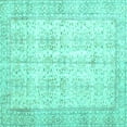 thumbnail image 1 of Ahgly Company Machine Washable Indoor Square Persian Turquoise Blue Traditional Area Rugs, 5' Square, 1 of 4