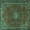 thumbnail image 1 of Ahgly Company Machine Washable Indoor Square Persian Turquoise Blue Traditional Area Rugs, 6' Square, 1 of 4