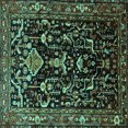 thumbnail image 1 of Ahgly Company Machine Washable Indoor Square Persian Turquoise Blue Traditional Area Rugs, 6' Square, 1 of 4