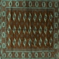 thumbnail image 1 of Ahgly Company Machine Washable Indoor Square Persian Turquoise Blue Traditional Area Rugs, 6' Square, 1 of 4