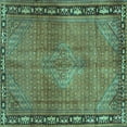 thumbnail image 1 of Ahgly Company Machine Washable Indoor Square Persian Turquoise Blue Traditional Area Rugs, 7' Square, 1 of 4