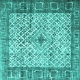 thumbnail image 1 of Ahgly Company Machine Washable Indoor Square Persian Turquoise Blue Traditional Area Rugs, 8' Square, 1 of 4