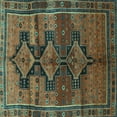 thumbnail image 1 of Ahgly Company Machine Washable Indoor Square Persian Turquoise Blue Traditional Area Rugs, 8' Square, 1 of 4