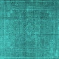 thumbnail image 1 of Ahgly Company Machine Washable Indoor Square Persian Turquoise Blue Traditional Area Rugs, 8' Square, 1 of 4