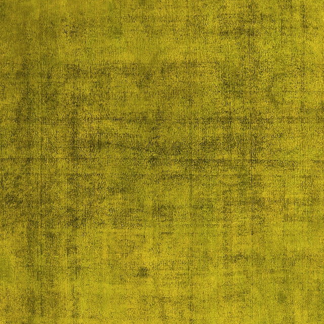 Ahgly Company Machine Washable Indoor Square Persian Yellow Bohemian Area Rugs, 3' Square