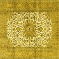 thumbnail image 1 of Ahgly Company Machine Washable Indoor Square Persian Yellow Traditional Area Rugs, 3' Square, 1 of 4