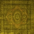 thumbnail image 1 of Ahgly Company Machine Washable Indoor Square Persian Yellow Traditional Area Rugs, 3' Square, 1 of 4