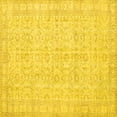 thumbnail image 1 of Ahgly Company Machine Washable Indoor Square Persian Yellow Traditional Area Rugs, 4' Square, 1 of 4