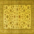 thumbnail image 1 of Ahgly Company Machine Washable Indoor Square Persian Yellow Traditional Area Rugs, 4' Square, 1 of 4