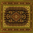 thumbnail image 1 of Ahgly Company Machine Washable Indoor Square Persian Yellow Traditional Area Rugs, 4' Square, 1 of 4
