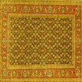 thumbnail image 1 of Ahgly Company Machine Washable Indoor Square Persian Yellow Traditional Area Rugs, 4' Square, 1 of 4