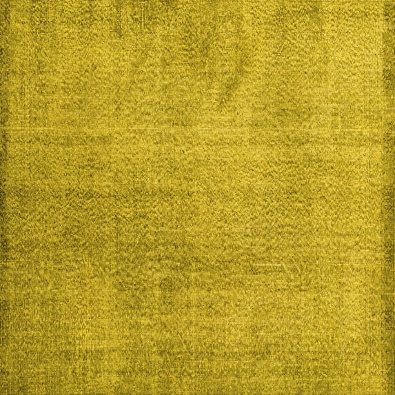 Ahgly Company Machine Washable Indoor Square Persian Yellow Traditional Area Rugs, 5' Square