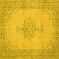 thumbnail image 1 of Ahgly Company Machine Washable Indoor Square Persian Yellow Traditional Area Rugs, 5' Square, 1 of 4