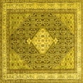 thumbnail image 1 of Ahgly Company Machine Washable Indoor Square Persian Yellow Traditional Area Rugs, 6' Square, 1 of 4
