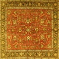 thumbnail image 1 of Ahgly Company Machine Washable Indoor Square Persian Yellow Traditional Area Rugs, 6' Square, 1 of 4
