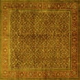 thumbnail image 1 of Ahgly Company Machine Washable Indoor Square Persian Yellow Traditional Area Rugs, 7' Square, 1 of 4