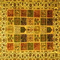 thumbnail image 1 of Ahgly Company Machine Washable Indoor Square Persian Yellow Traditional Area Rugs, 7' Square, 1 of 4
