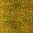 thumbnail image 1 of Ahgly Company Machine Washable Indoor Square Persian Yellow Traditional Area Rugs, 8' Square, 1 of 4