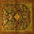 thumbnail image 1 of Ahgly Company Machine Washable Indoor Square Persian Yellow Traditional Area Rugs, 8' Square, 1 of 4