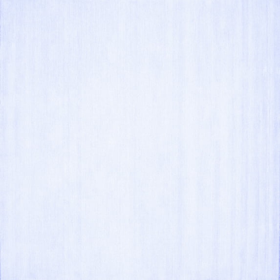 Ahgly Company Machine Washable Indoor Square Solid Blue Modern Area Rugs, 7' Square