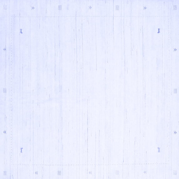 Ahgly Company Machine Washable Indoor Square Solid Blue Modern Area Rugs, 7' Square