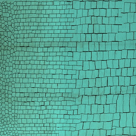 Ahgly Company Machine Washable Indoor Square Solid Turquoise Blue Modern Area Rugs, 3' Square