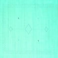 thumbnail image 1 of Ahgly Company Machine Washable Indoor Square Solid Turquoise Blue Modern Area Rugs, 3' Square, 1 of 4