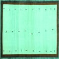 thumbnail image 1 of Ahgly Company Machine Washable Indoor Square Solid Turquoise Blue Modern Area Rugs, 4' Square, 1 of 4