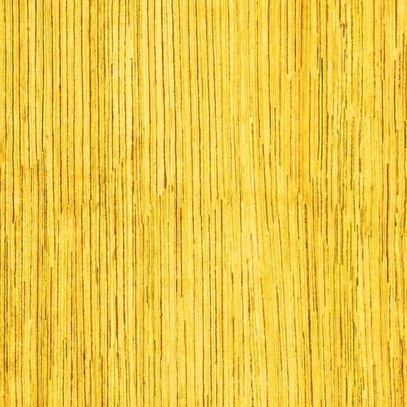 Ahgly Company Machine Washable Indoor Square Solid Yellow Modern Area Rugs, 4' Square