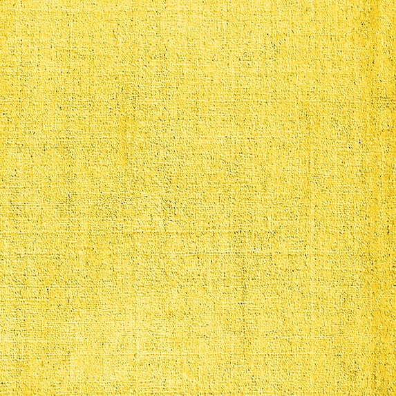 Ahgly Company Machine Washable Indoor Square Solid Yellow Modern Area Rugs, 6' Square