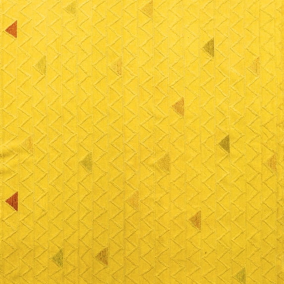 Ahgly Company Machine Washable Indoor Square Solid Yellow Modern Area Rugs, 8' Square