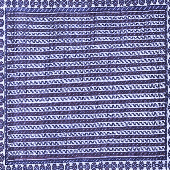 Ahgly Company Machine Washable Indoor Square Southwestern Blue Country Area Rugs, 3' Square