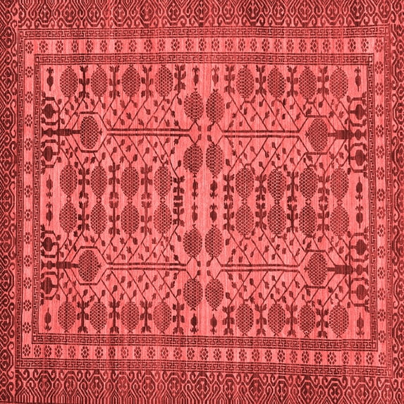Ahgly Company Machine Washable Indoor Square Southwestern Red Country Area Rugs, 5' Square