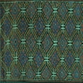thumbnail image 1 of Ahgly Company Machine Washable Indoor Square Southwestern Turquoise Blue Country Area Rugs, 7' Square, 1 of 4