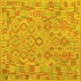 thumbnail image 1 of Ahgly Company Machine Washable Indoor Square Southwestern Yellow Country Area Rugs, 5' Square, 1 of 4