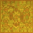 thumbnail image 1 of Ahgly Company Machine Washable Indoor Square Southwestern Yellow Country Area Rugs, 7' Square, 1 of 4