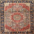 thumbnail image 1 of Ahgly Company Machine Washable Indoor Square Traditional Brown Red Area Rugs, 4' Square, 1 of 7