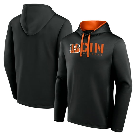Men's Logo Athletic Black Cincinnati Bengals Head Start Pullover Hoodie