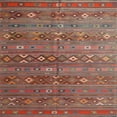 thumbnail image 1 of Ahgly Company Machine Washable Indoor Square Traditional Dark Almond Brown Area Rugs, 6' Square, 1 of 7