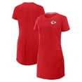 thumbnail image 1 of Women's Fanatics Red Kansas City Chiefs Ruched Drape T-Shirt Dress, 1 of 3