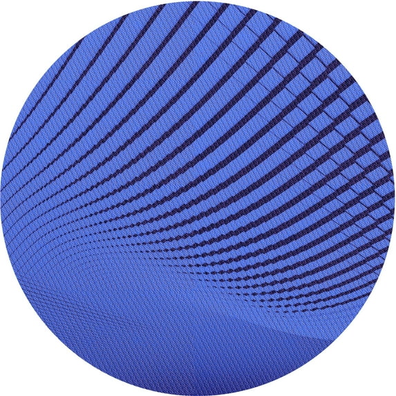 Ahgly Company Machine Washable Indoor Square Transitional Blue Ribbon Blue Area Rugs, 3' Square