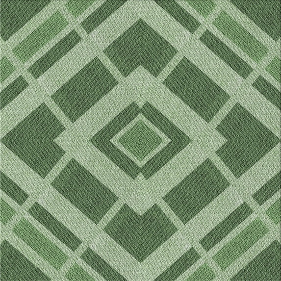 Ahgly Company Machine Washable Indoor Square Transitional Medium Forest Green Area Rugs, 5' Square