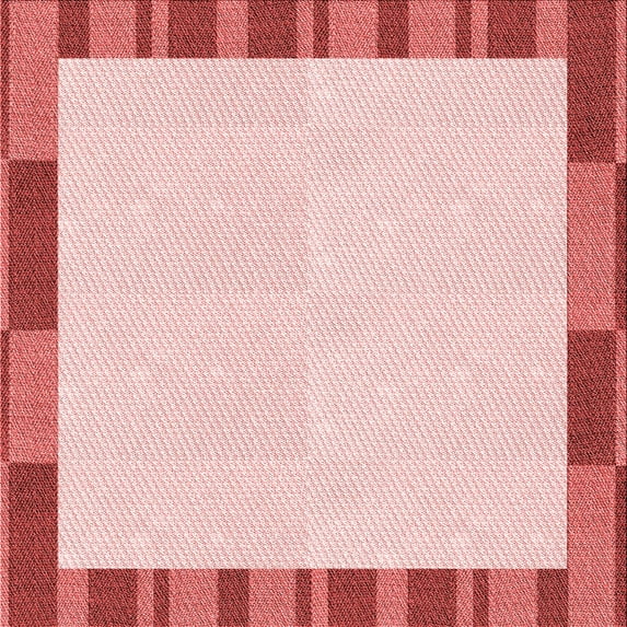 Ahgly Company Machine Washable Indoor Square Transitional Red Area Rugs, 4' Square