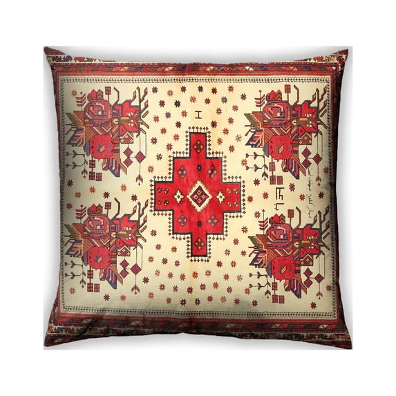 Ahgly Company Outdoor Square Traditional Throw Pillow, 18 inch by 18 inch