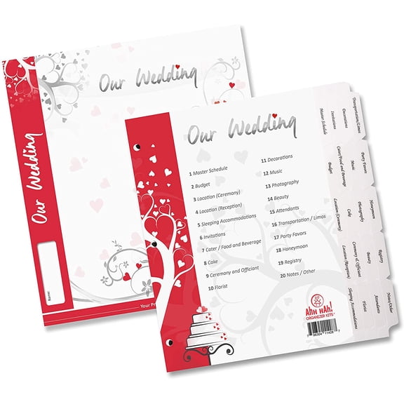 Ahh Hah! Wedding Kit Organizer: Pre-Printed Index Tabs for Three Ring Binder
