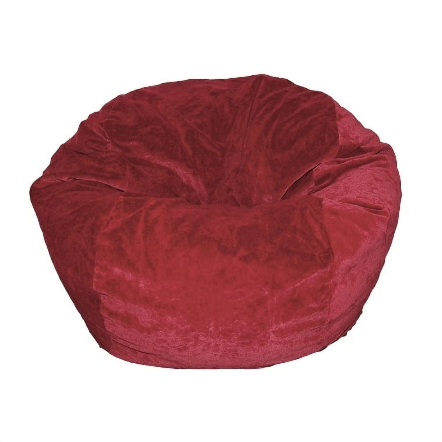 Ahh! Products 36 Inch Wide Washable Large Bean Bag Chair Microsuede Velvet Dark Red