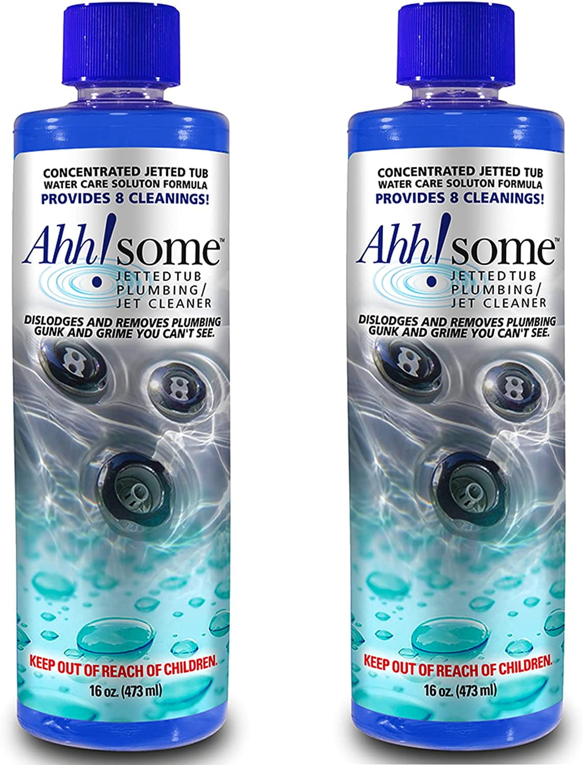 AhhSome Hot & Jetted Bathtub Cleaner, 16 cleanings per Bottle, Get Yuk