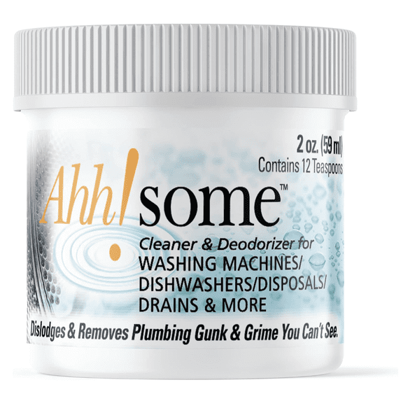 Ahh-Some - Washing Machine Cleaner - Top Load and Front Load - Dishwasher, Bio-Cleaner and Deodorizer - Works For All Washers - Removes Odor, Residue, Mold, Mildew (2 oz.)